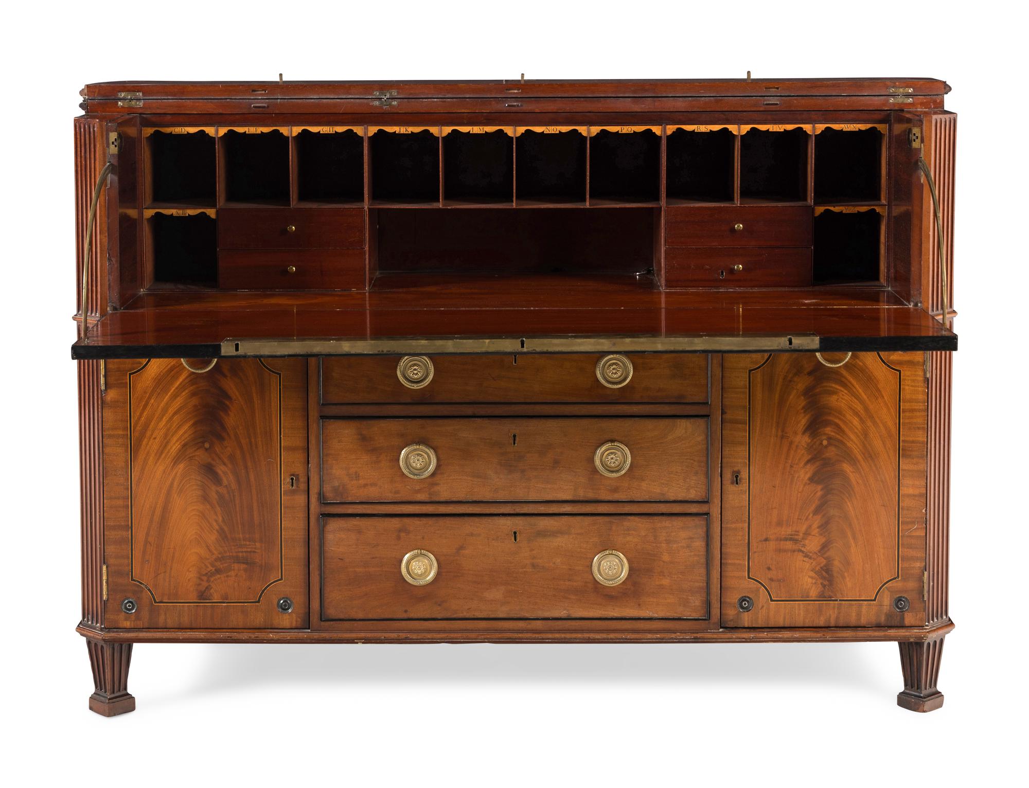 A George III Mahogany Fall-Front Bureau