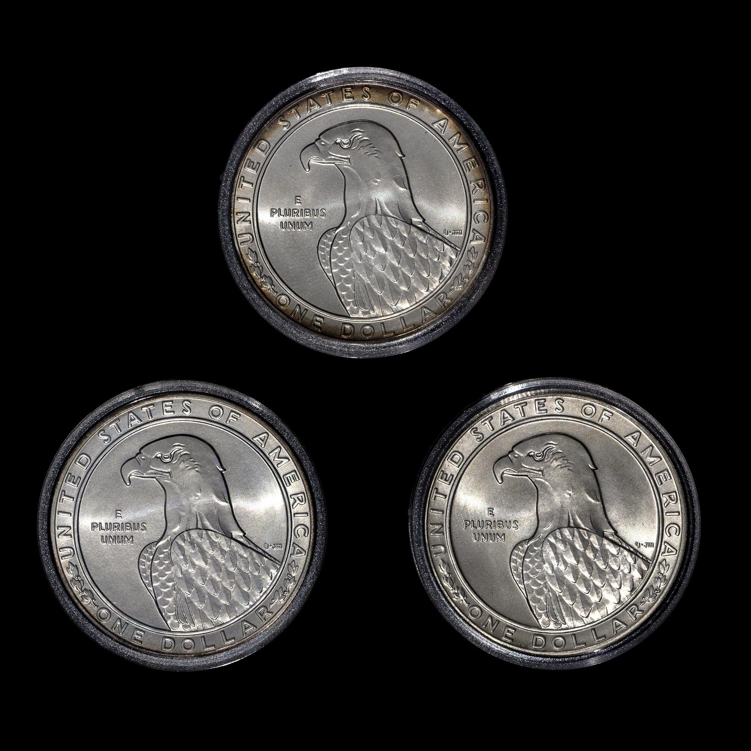 * A United States 1983-P,S,D Los Angeles Summer Olympiad Silver Dollar Set