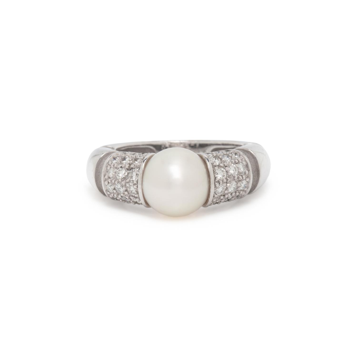 MAUBOUSSIN, PARIS, CULTURED PEARL AND DIAMOND RING