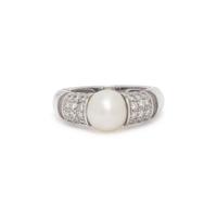 MAUBOUSSIN, PARIS, CULTURED PEARL AND DIAMOND RING