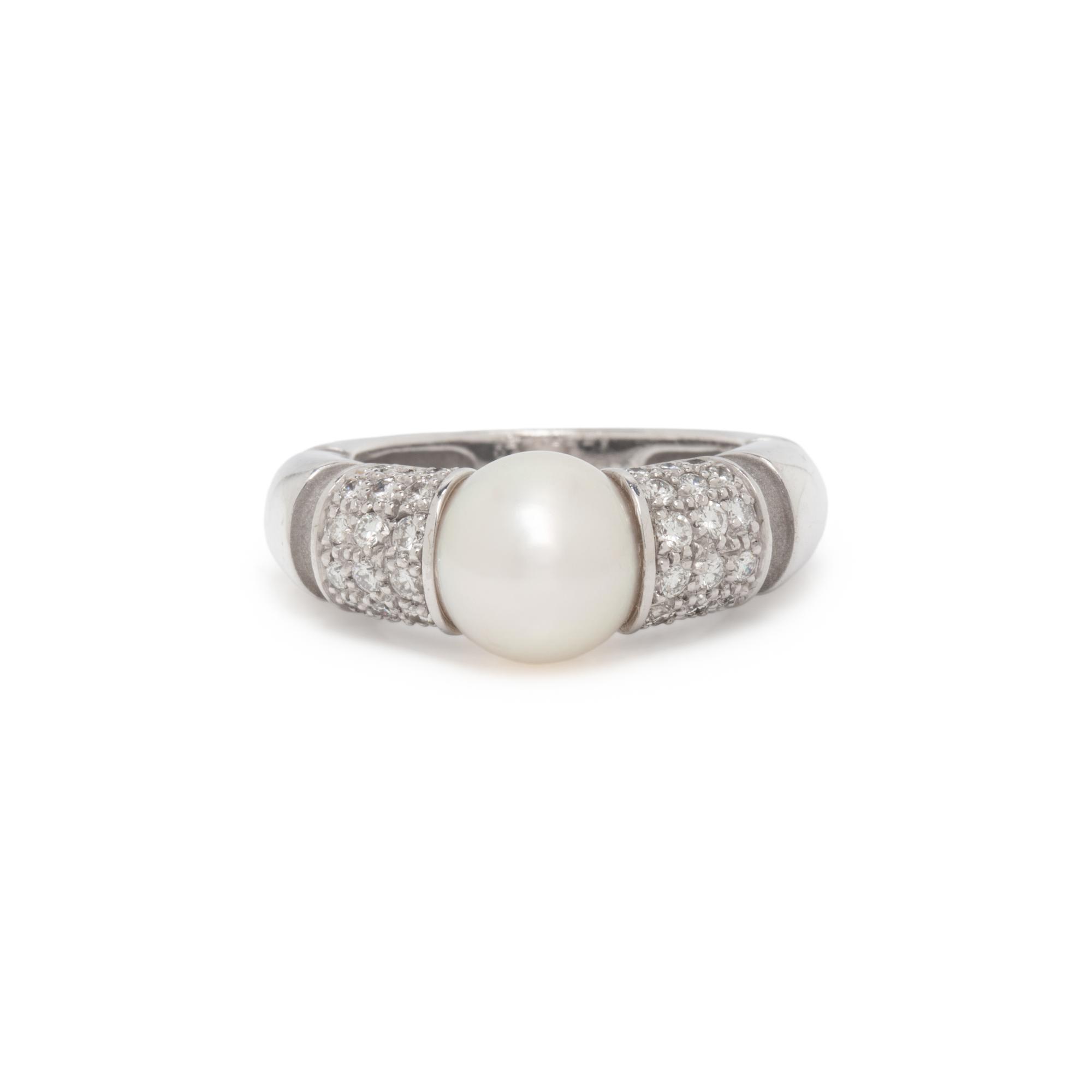 MAUBOUSSIN, PARIS, CULTURED PEARL AND DIAMOND RING