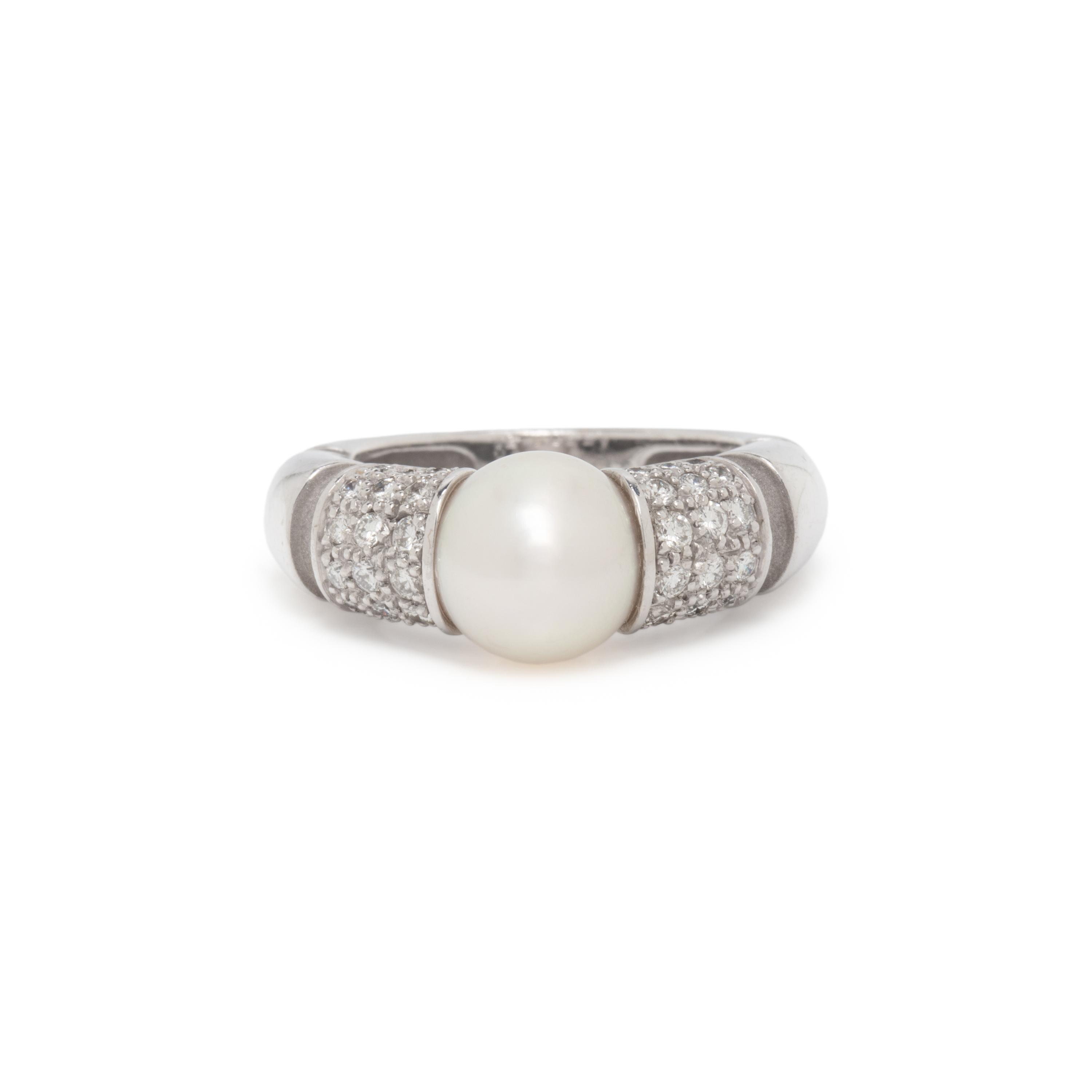 MAUBOUSSIN, PARIS, CULTURED PEARL AND DIAMOND RING