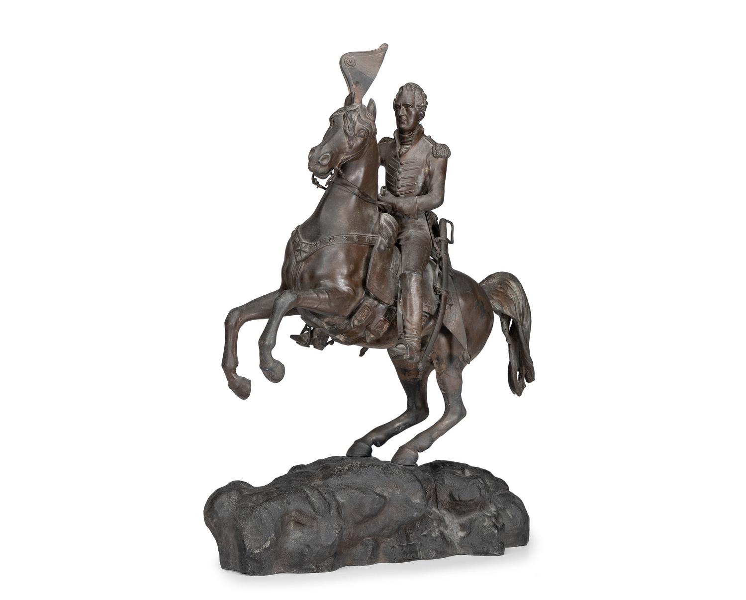 A Cornelius and Baker Cast Metal Andrew Jackson Sculpture, After Clark Mills (1815-1883)