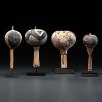 Group of Pueblo Polychrome Gourd Rattles, From the Collection of Dick Jemison, Alabama