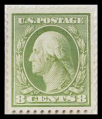 A United States 1909 Olive Green Bluish Paper: George Washington 8-Cent Stamp — #363