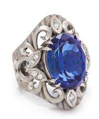 A Platinum, Tanzanite and Diamond Ring,