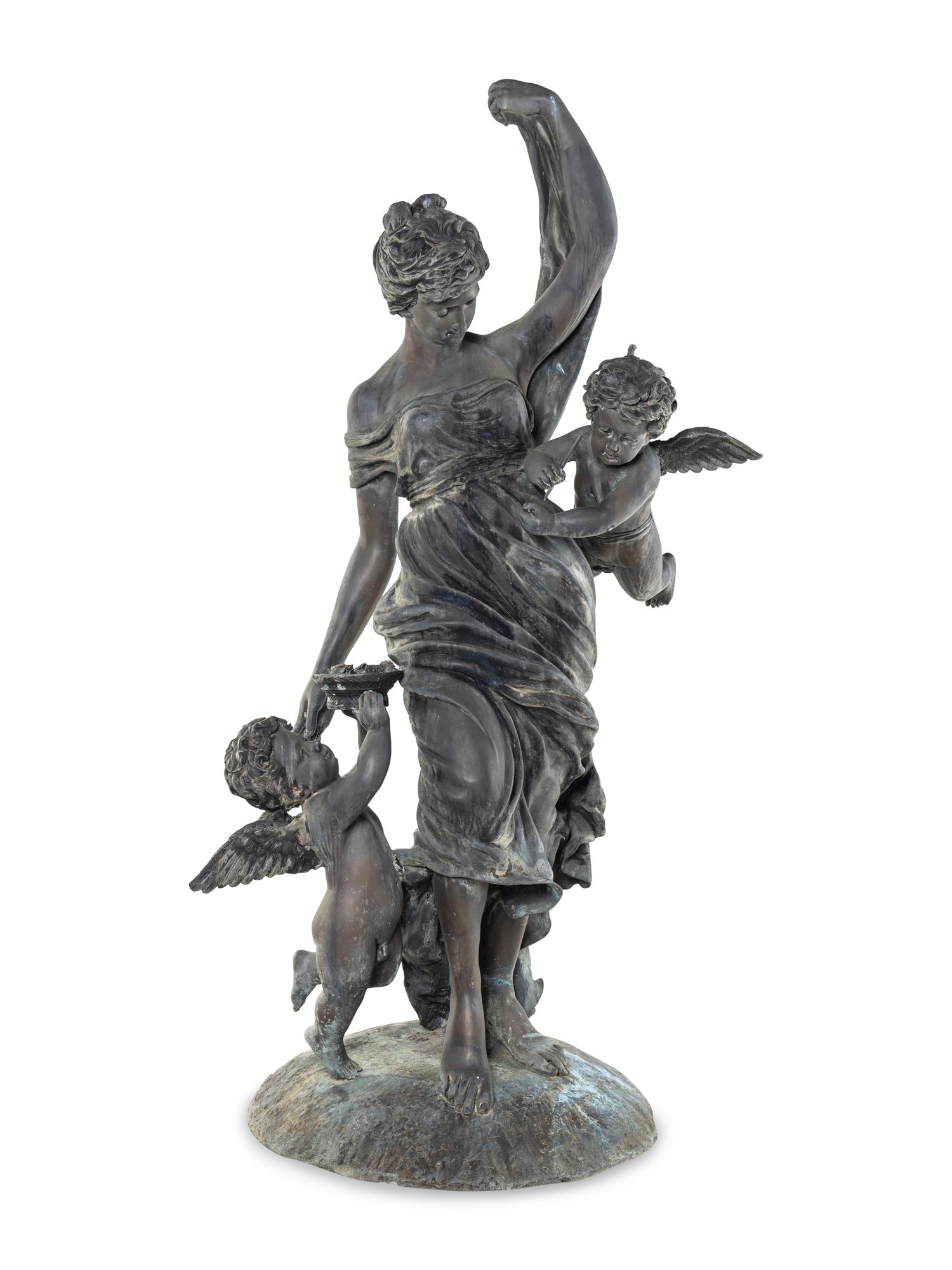 A Monumental Cast Metal Figural Group