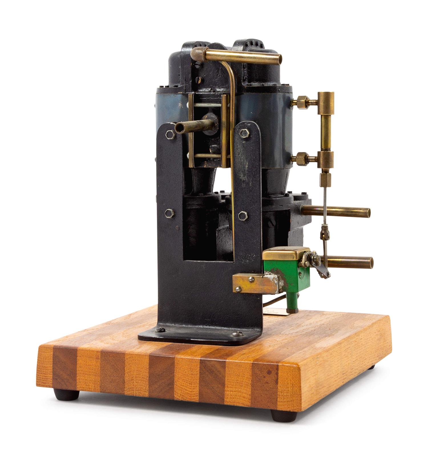 A Painted Metal Two Piston Water Pump Demonstration Model