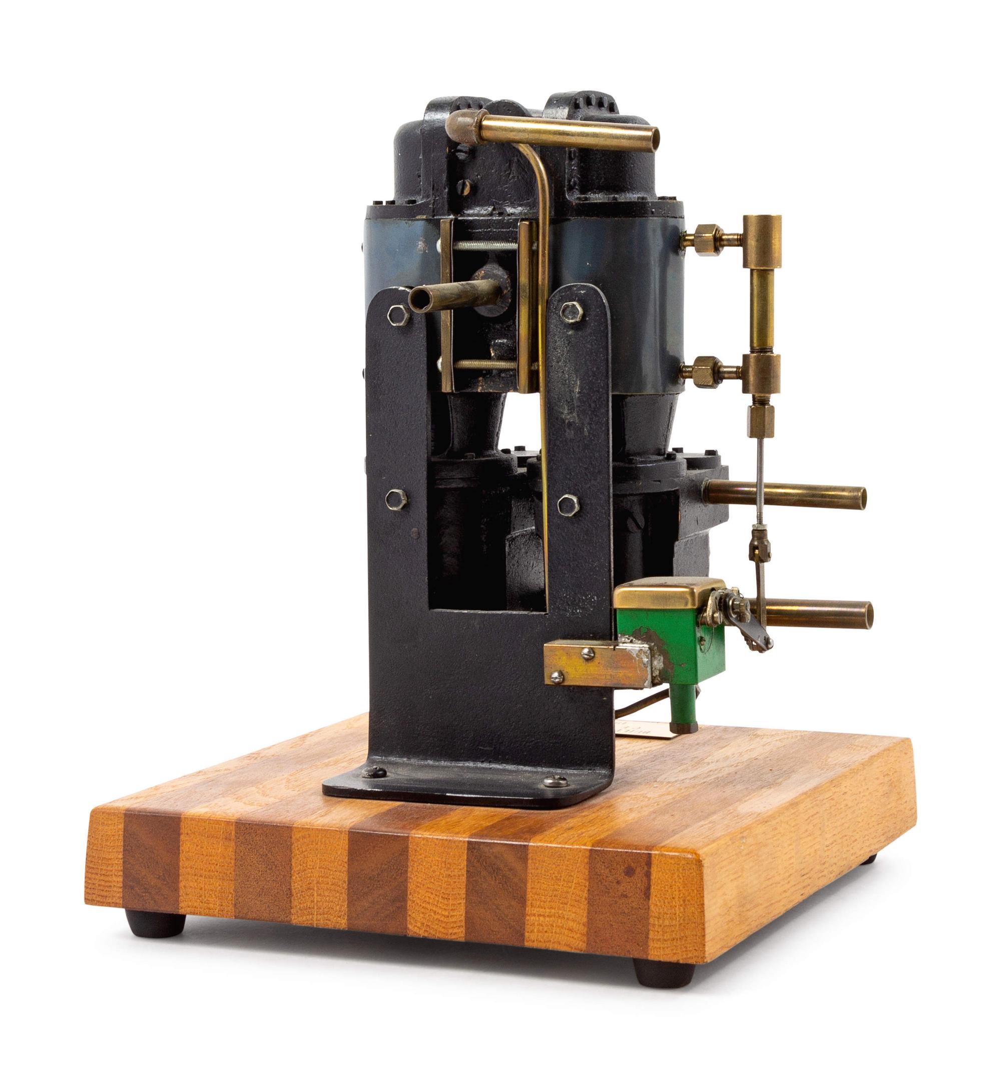 A Painted Metal Two Piston Water Pump Demonstration Model