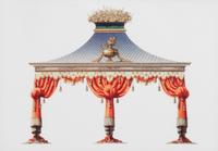 A Group of Gilt Framed Color Reproductions of Dams & Zega's Watercolors Chinoiseries Framed 13 5/8 x 17 1/2 inches. — 20TH CENTURY