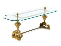 A Pair of Neoclassical Brass Chenets