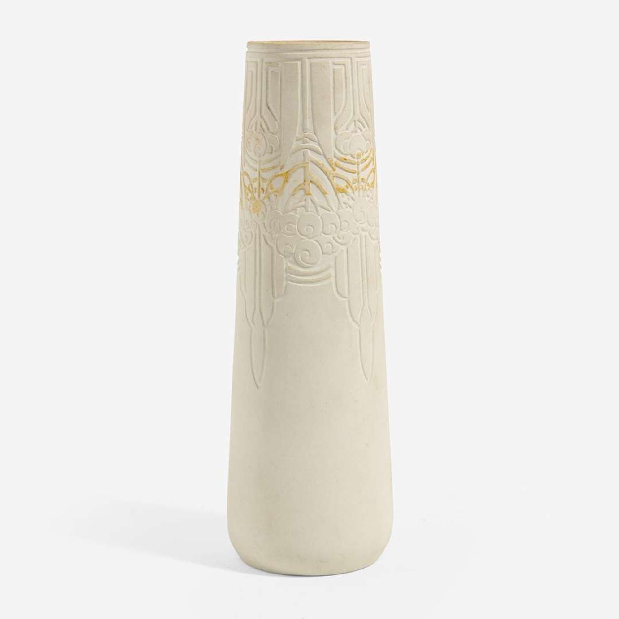 Katherine E. Cherry (American, 1871-1931) Carved Vase, University City Pottery, USA, 1914