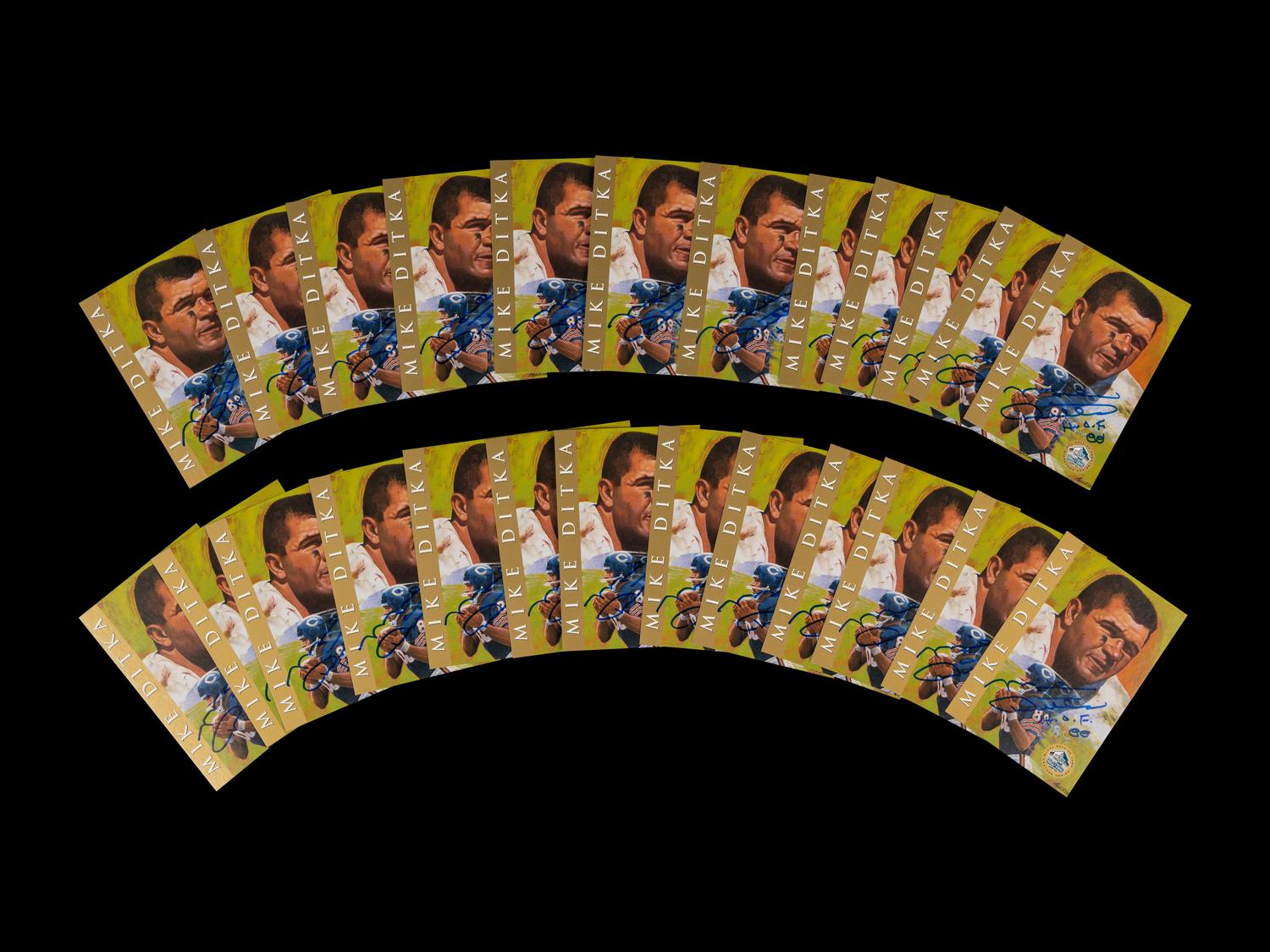 A Group of 25 Mike Ditka Personally Owned Signed Autograph Hall of Fame Post Cards