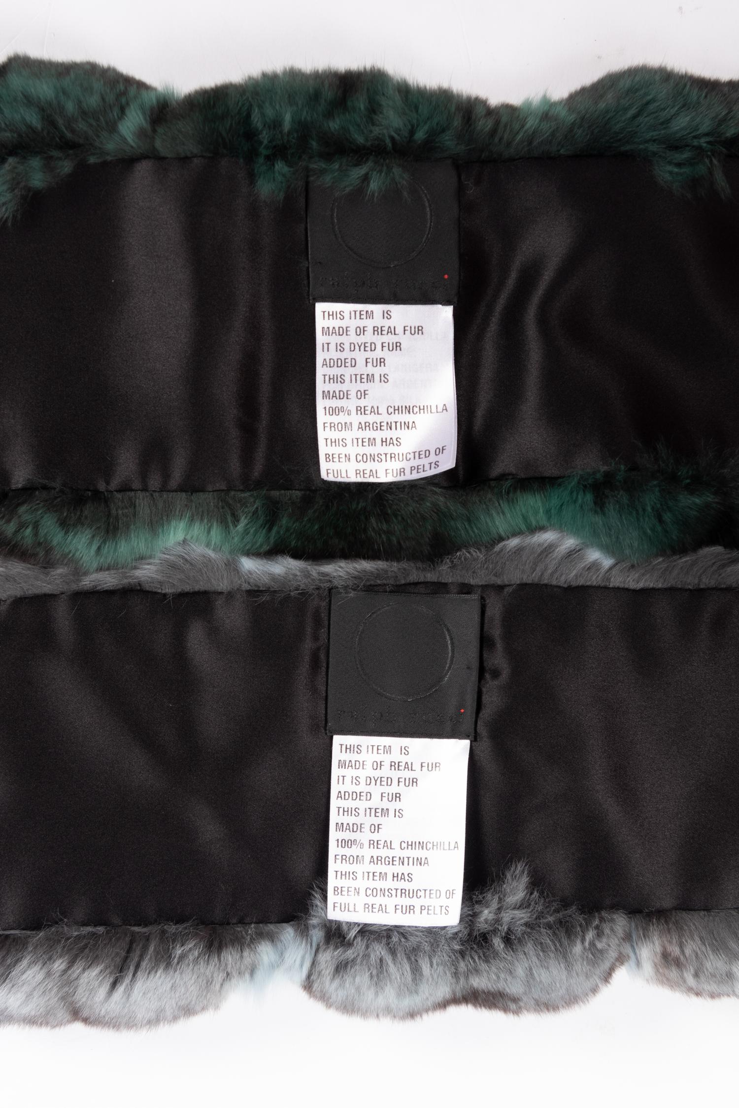 Four Ralph Rucci Fur Pieces: One Coyote Muff, Two Chinchilla Scarves, and One Mink Wrap