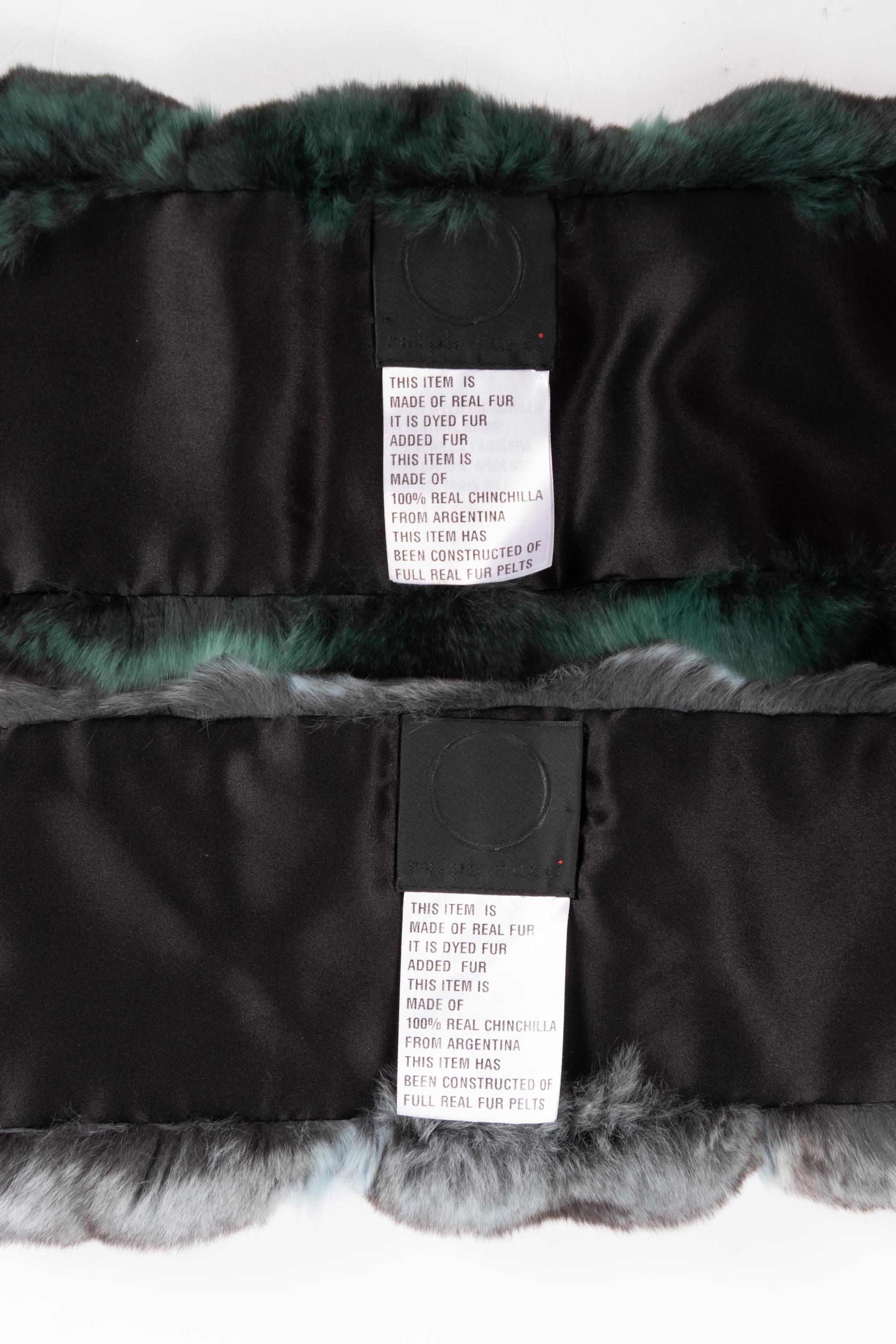 Four Ralph Rucci Fur Pieces: One Coyote Muff, Two Chinchilla Scarves, and One Mink Wrap