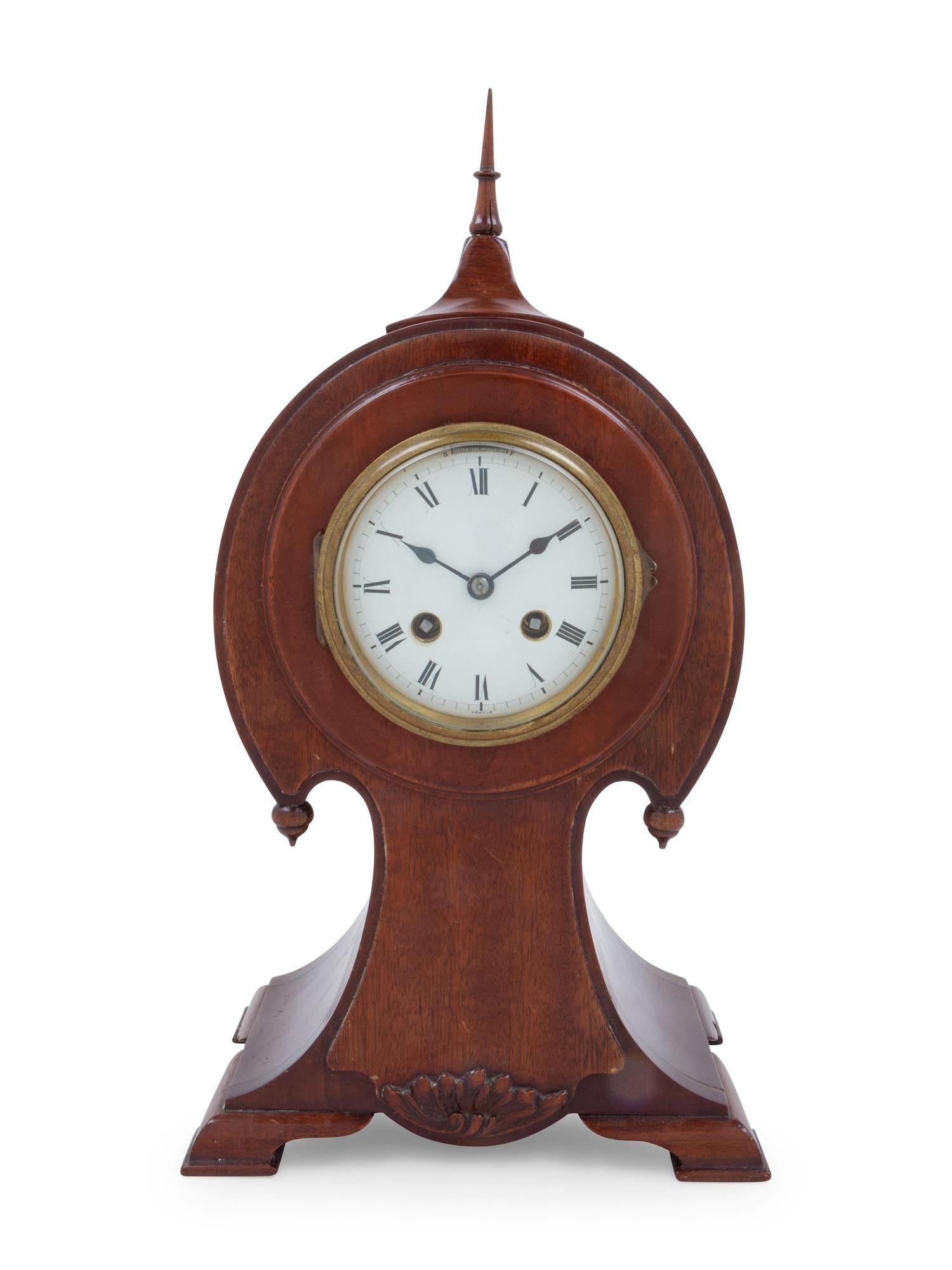 A French Mahogany Balloon Clock