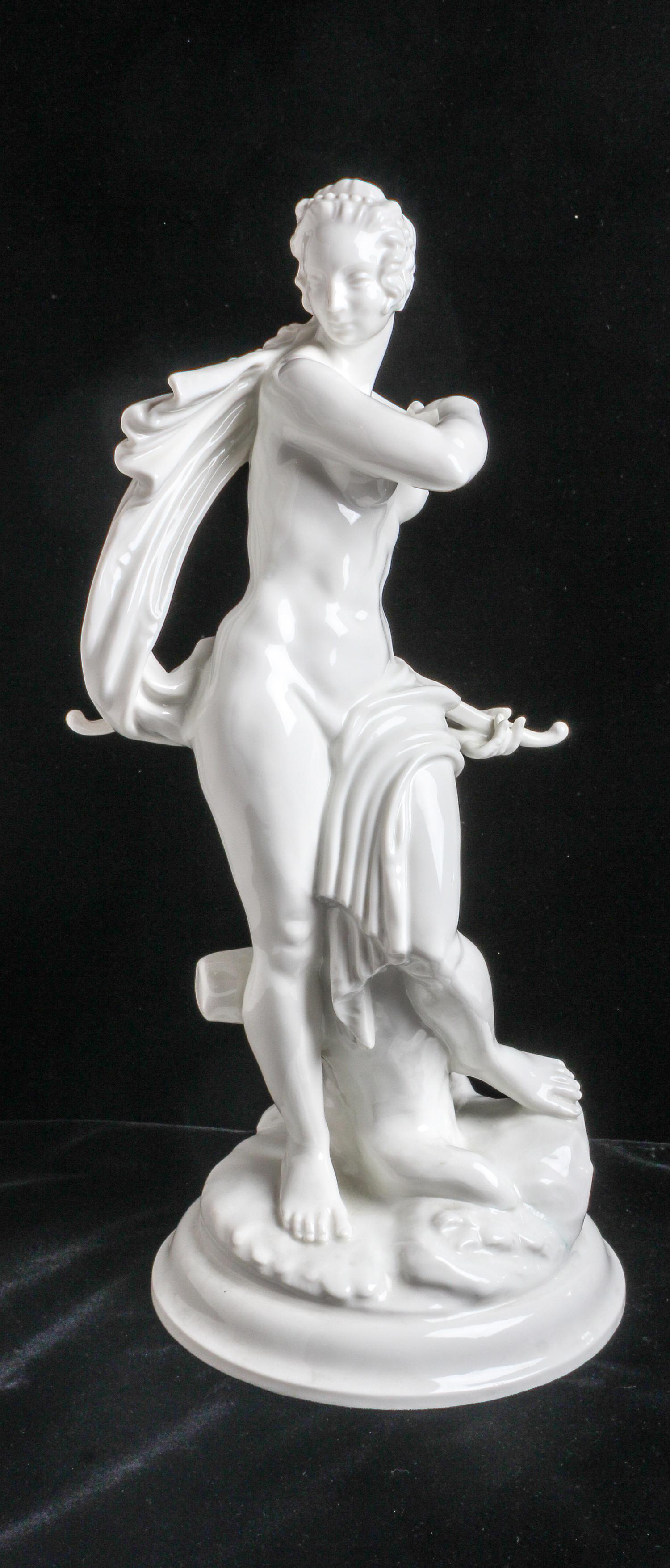 A Hutschenreuther Art Deco Figure of a Woman Height 21 inches — FIRST HALF OF 20TH CENTURY
