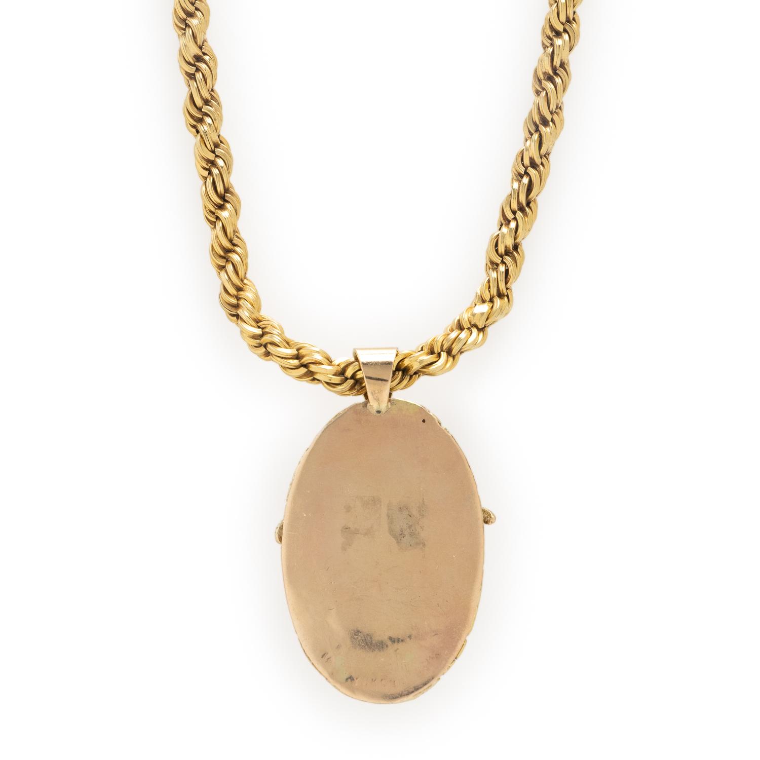 Yellow Gold and Diamond Ram Pendant Necklace