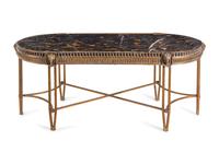 A Neoclassical Style Bronze and Marble Low Table