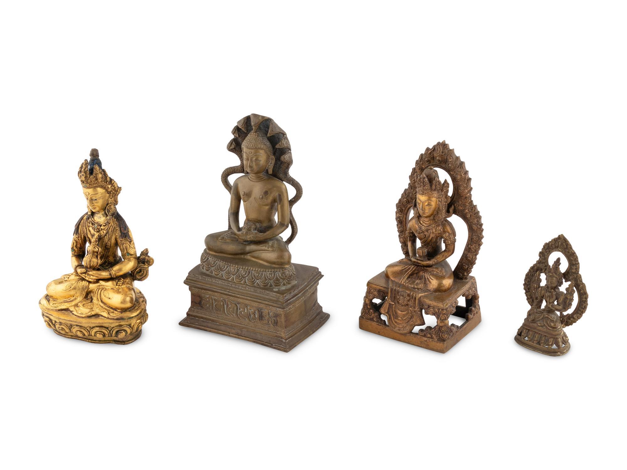 Four Asian Bronze Figures of Bodhisattva
