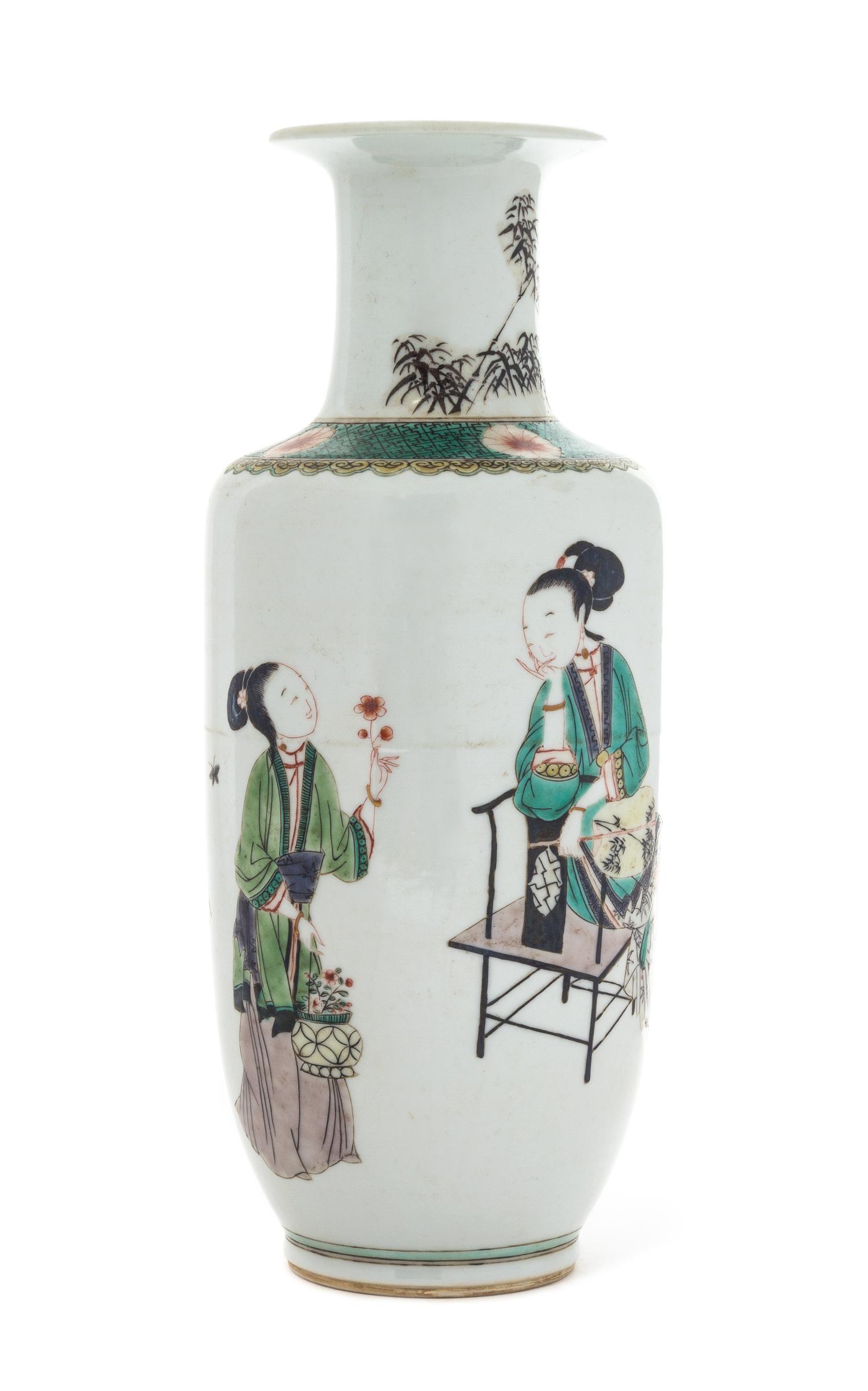 A Famille Verte Porcelain Vase — 19TH CENTURY