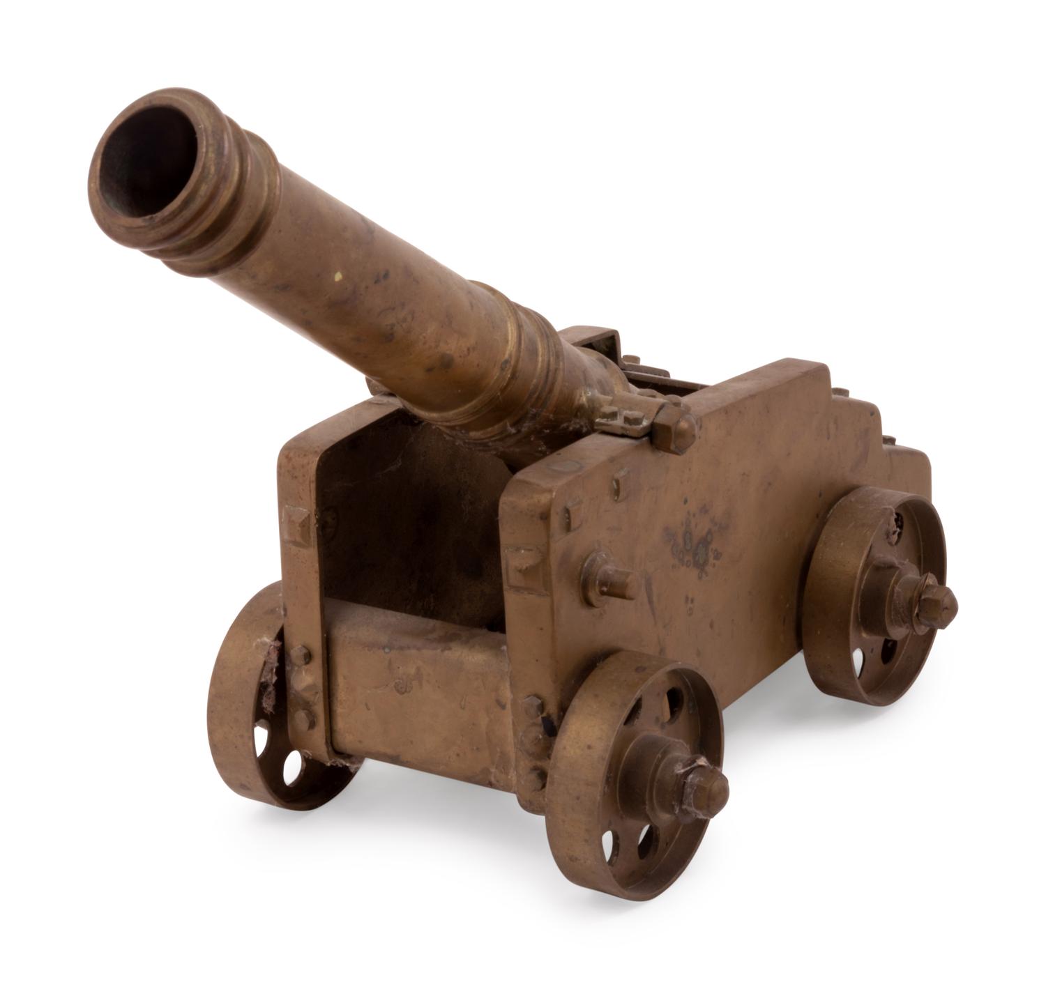 A Brass Model of a Cannon with Carriage