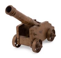 A Brass Model of a Cannon with Carriage