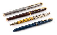 A Group of Three Parker Duofold Fountain Pens Length of longest 5 inches.