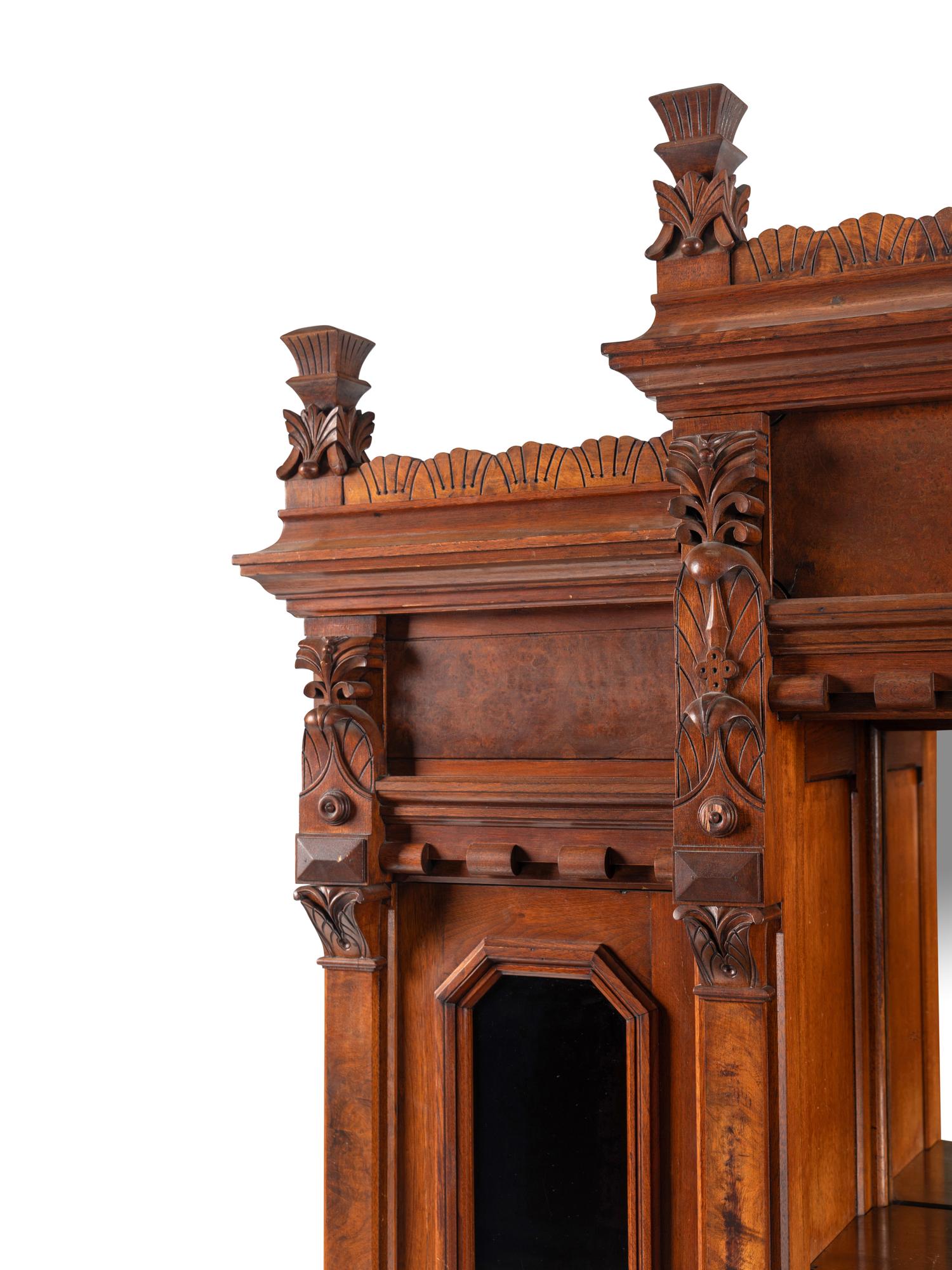 A Victorian Walnut Marble-Top Cabinet