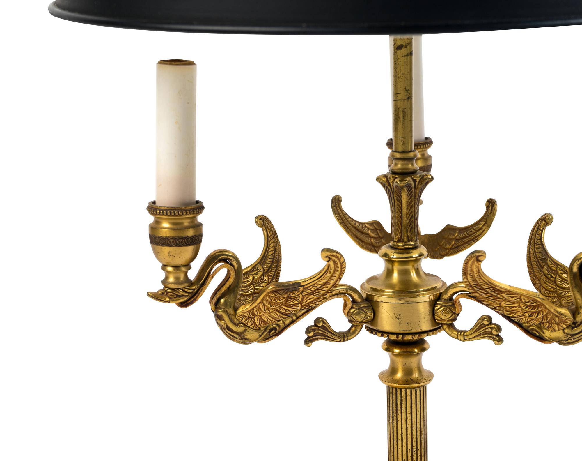 An Empire Style Gilt Metal Bouillotte Lamp
