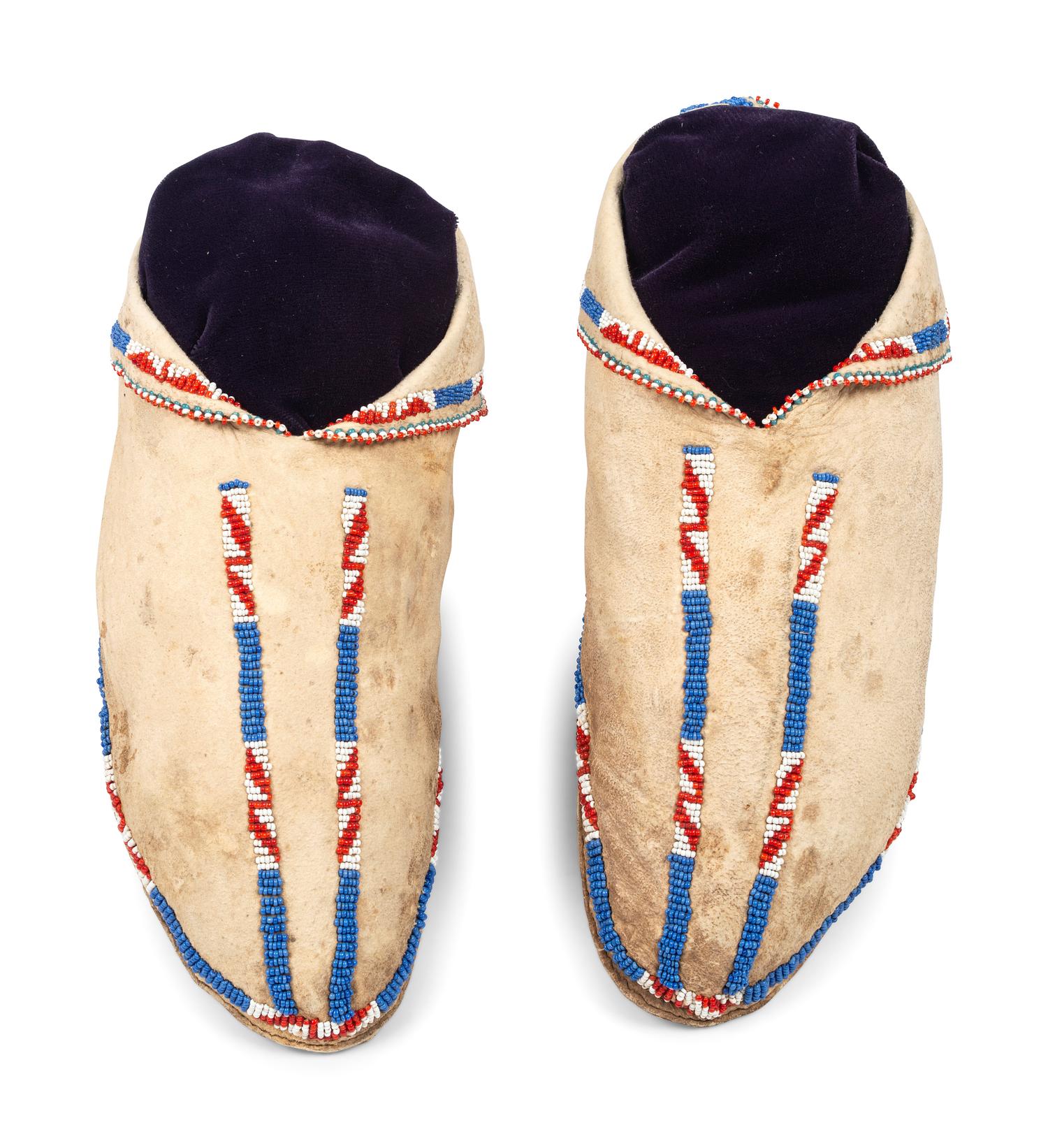 Osage Beaded Hide Moccasins