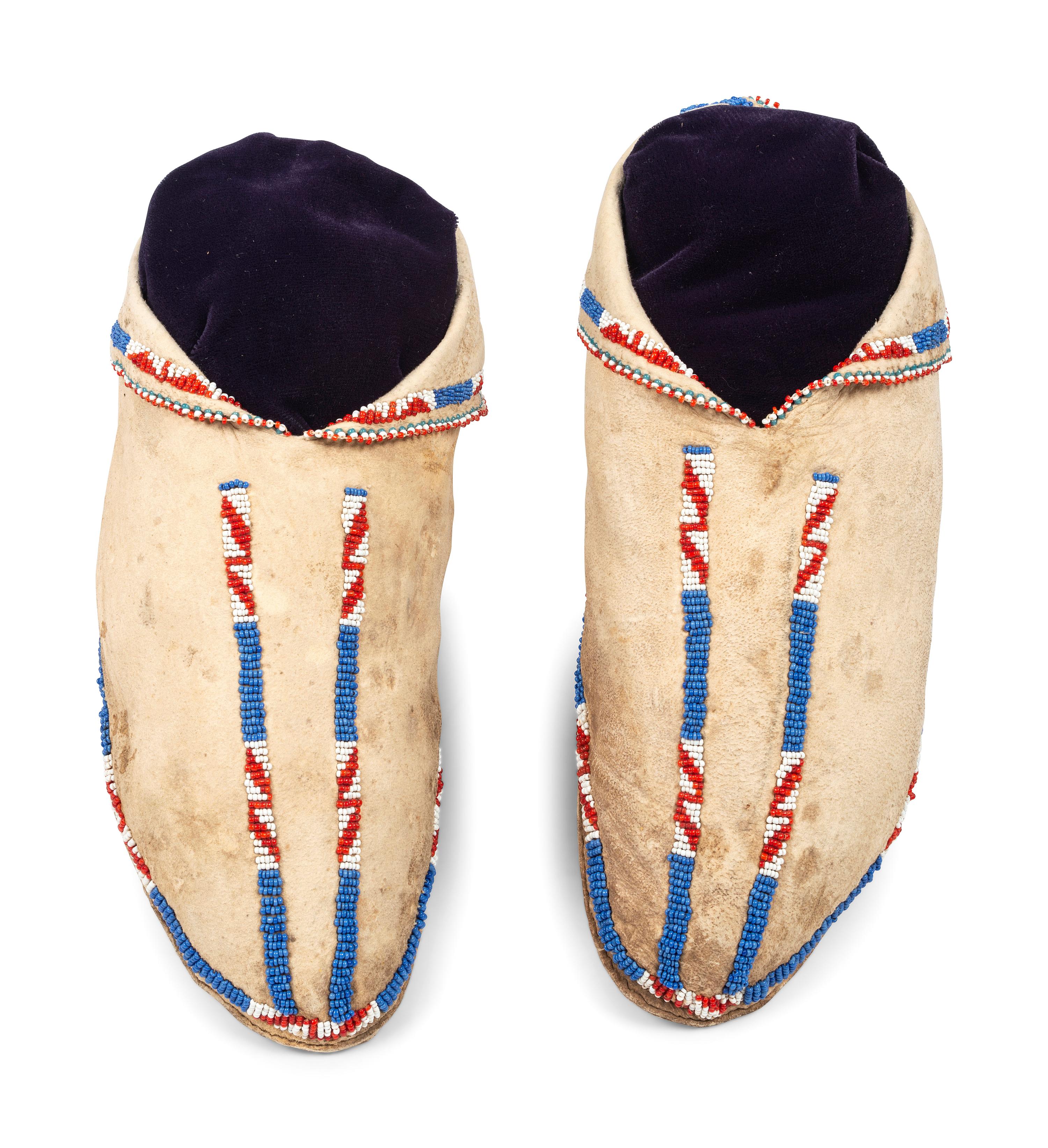 Osage Beaded Hide Moccasins