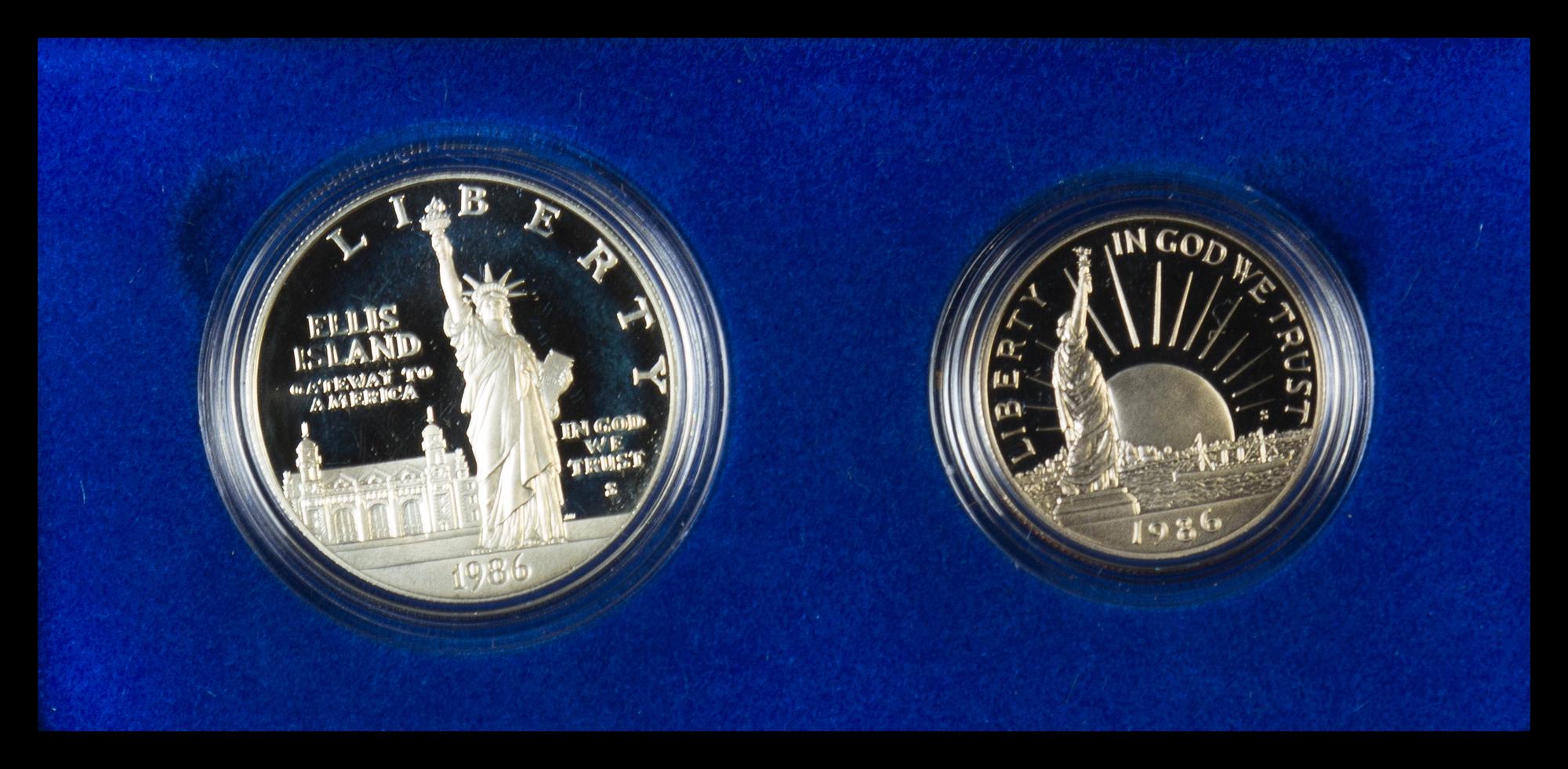 A Pair of United States 1986 Liberty Two-Coin Proof Sets