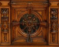 A German Carved Walnut and Marquetry Tall Case Clock
