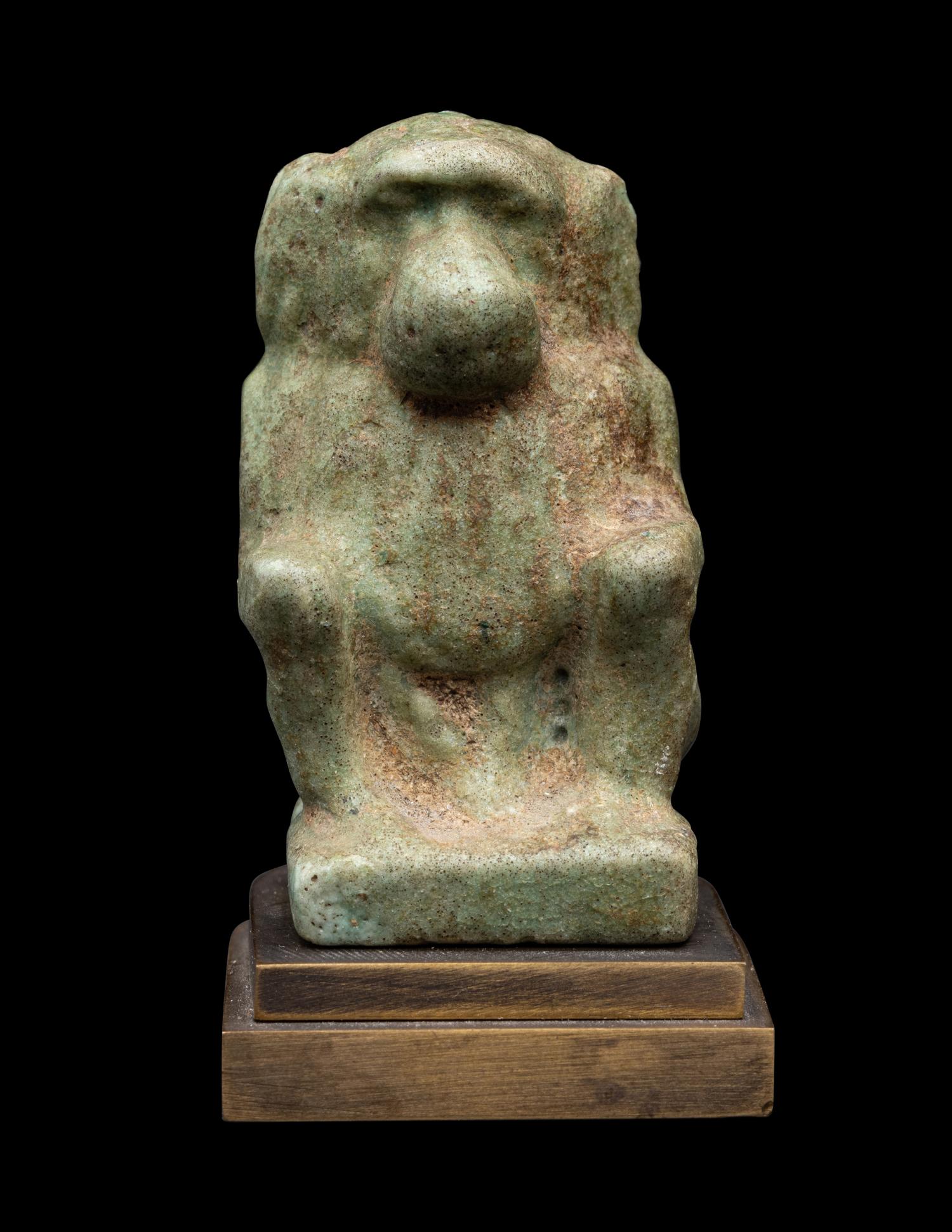 An Egyptian Faience Baboon