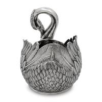 A Modern Fabergé Silver Swan Centerpiece
