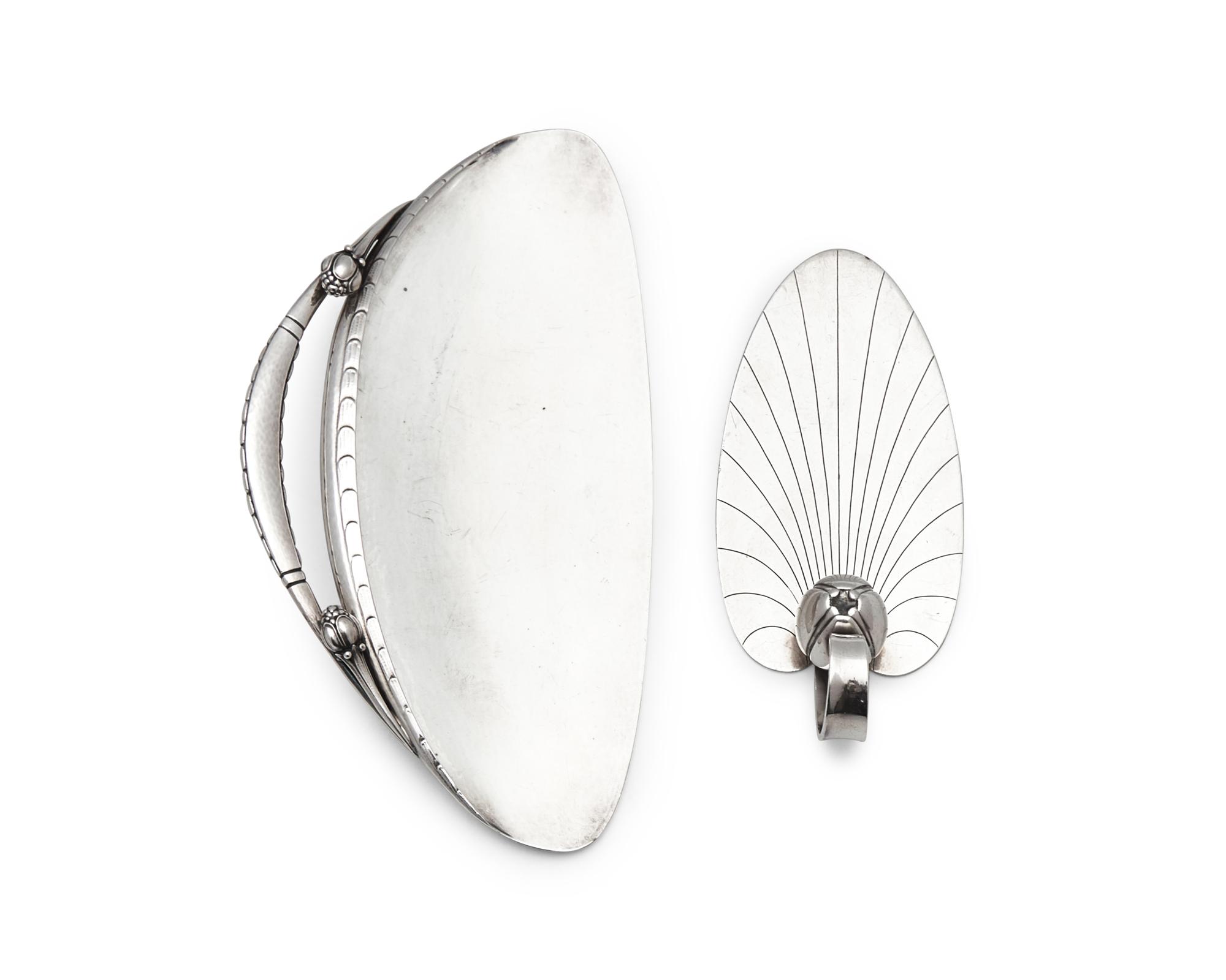 A Georg Jensen Silver Crumb Scoop and Pastry Server