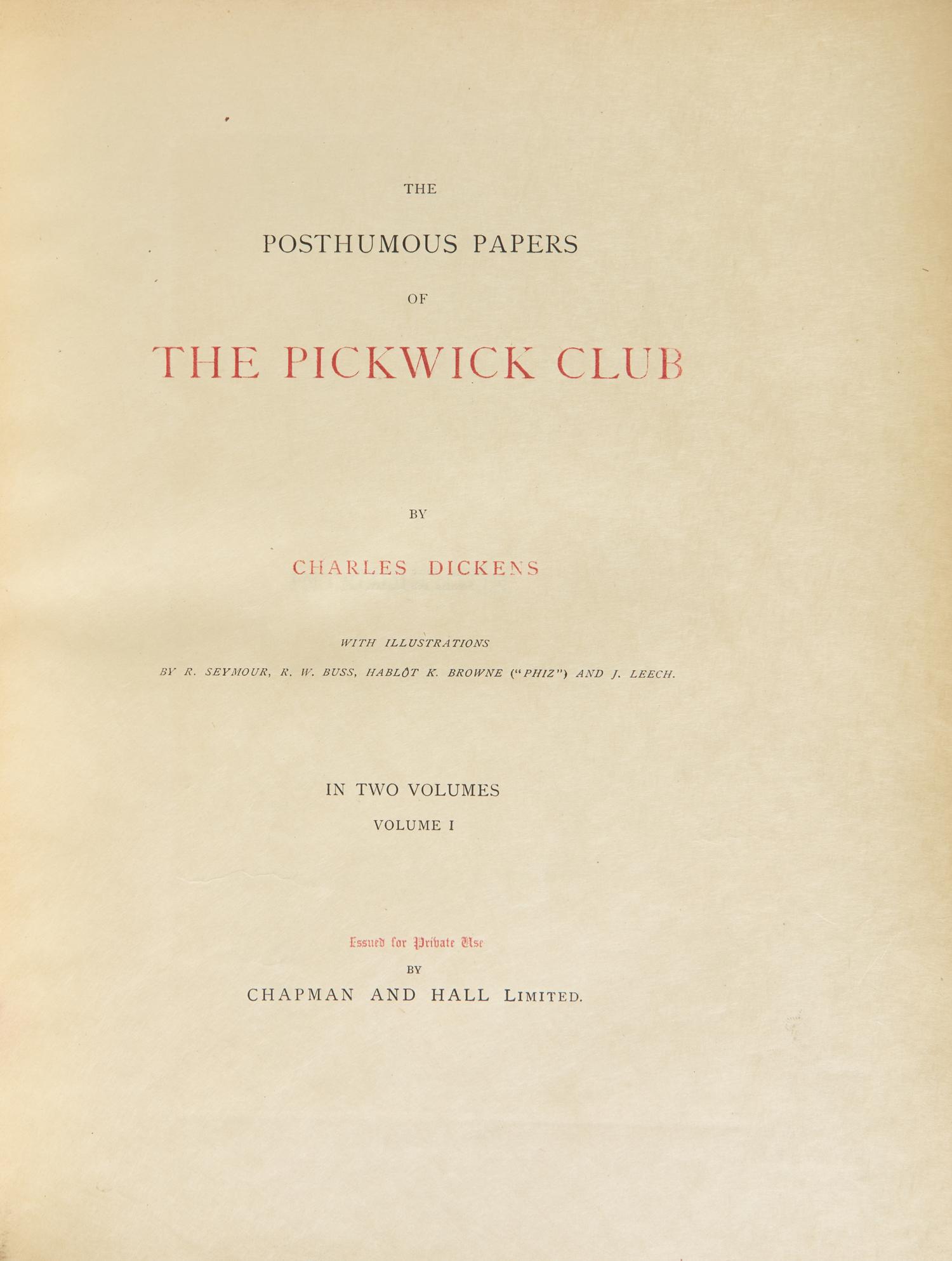[Literature] Dickens, Charles. The Posthumous Papers of the Pickwick Club