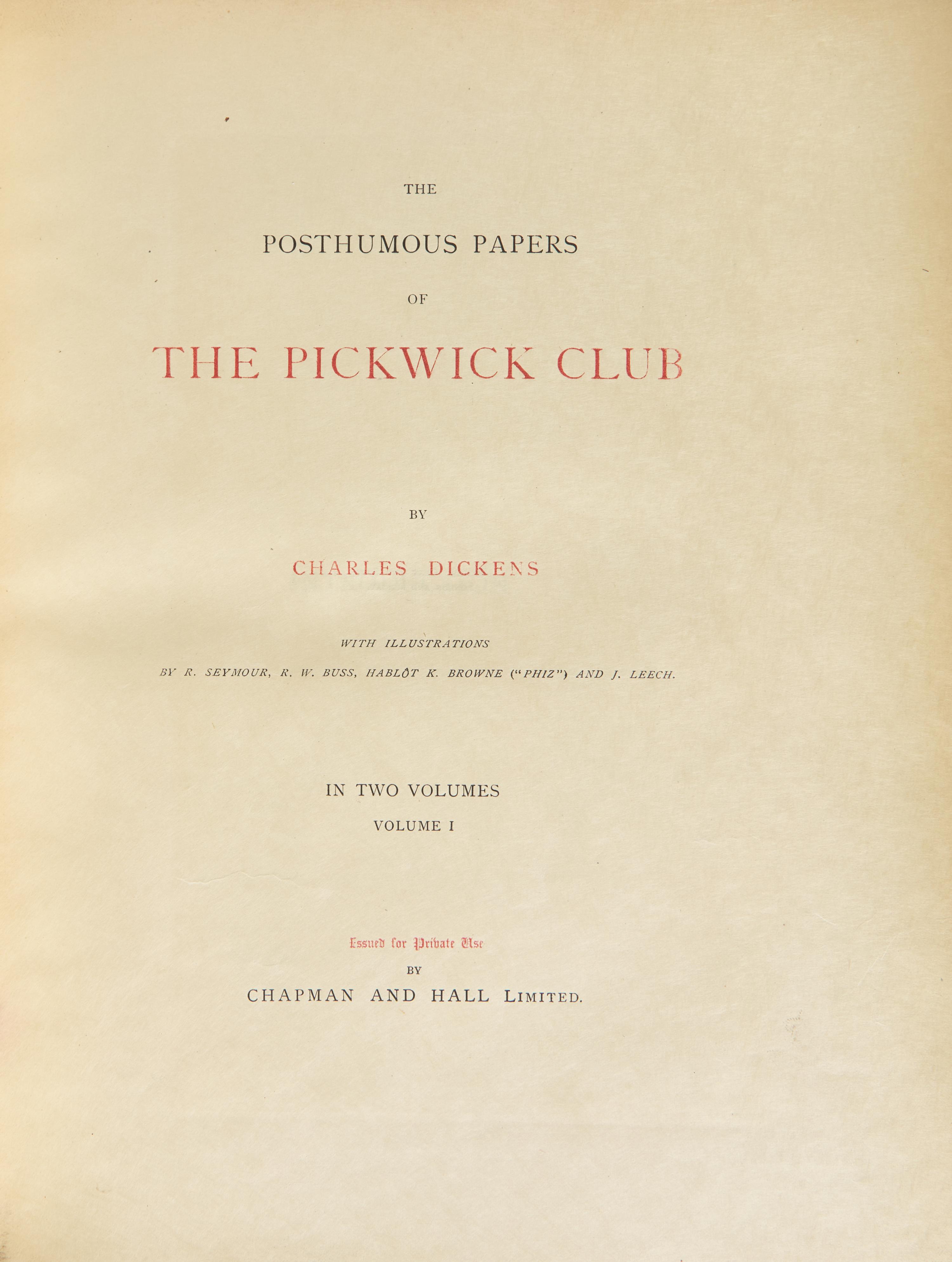 [Literature] Dickens, Charles. The Posthumous Papers of the Pickwick Club