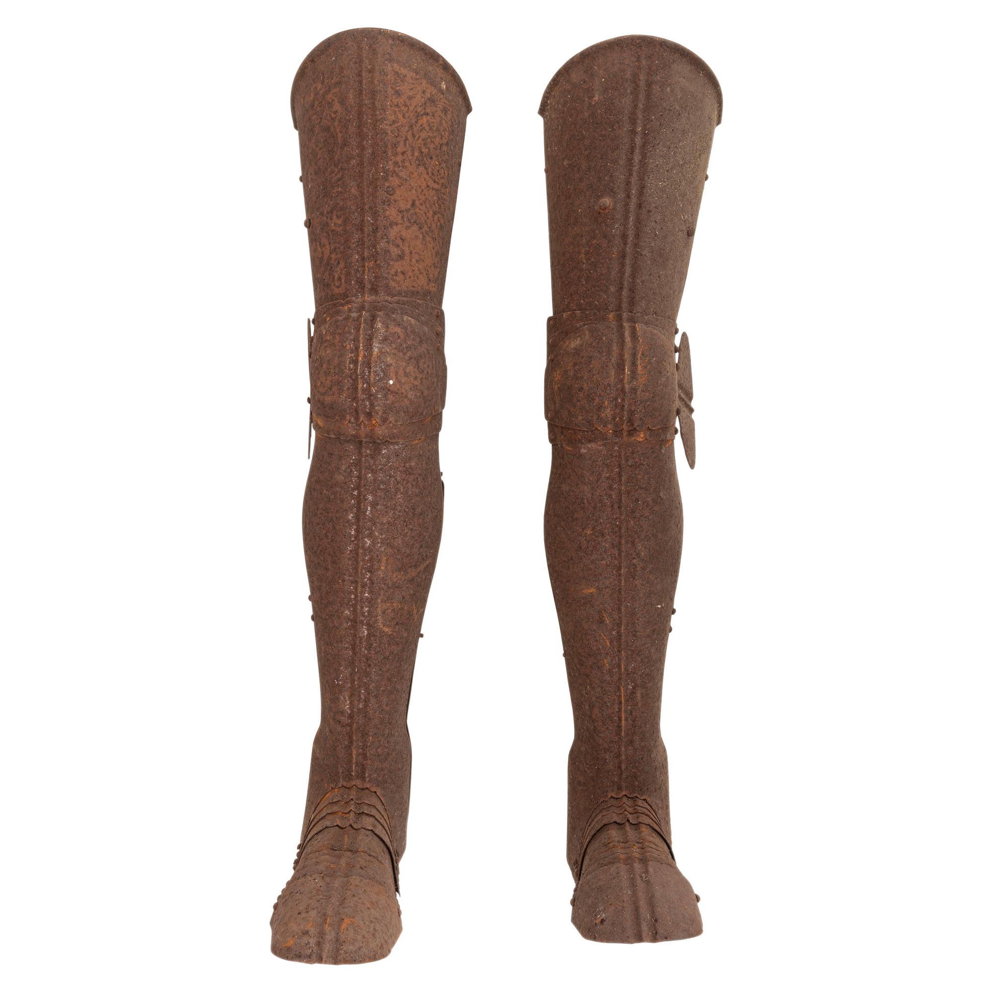 Pair of 19th Century Victorian-Style Plated Leg Armor