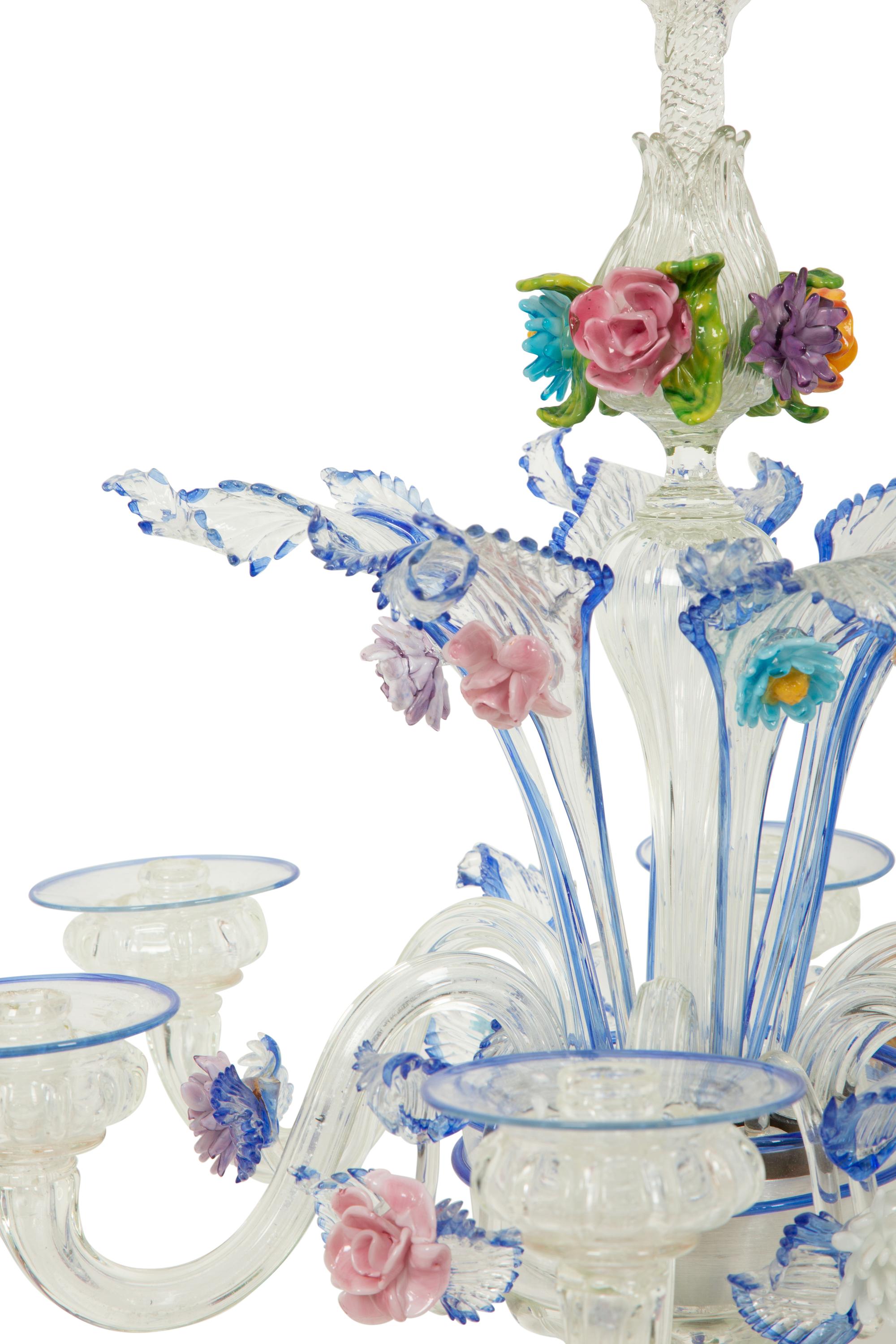 A Murano Glass Six-Light Candelabra