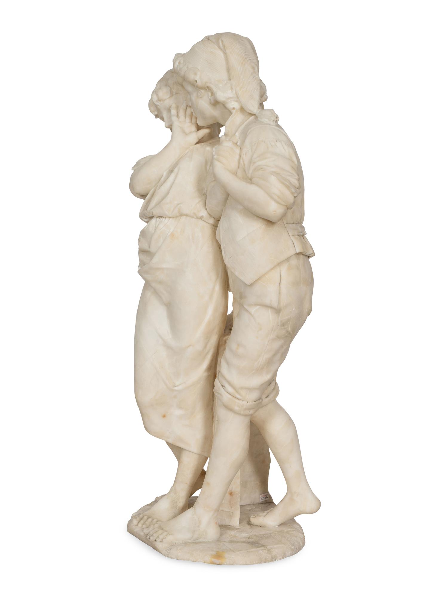 Young Couple Stealing a Kiss