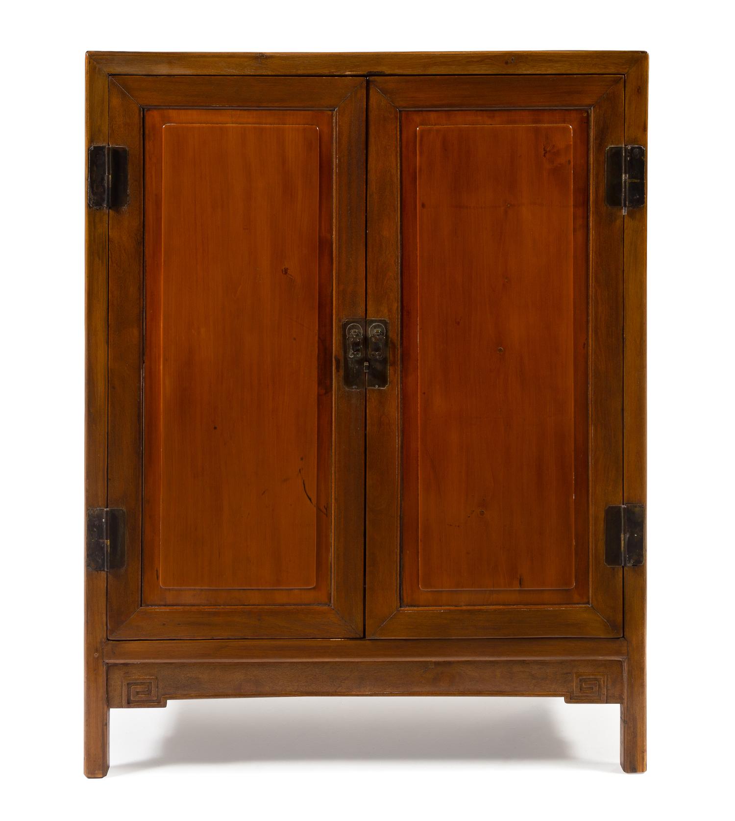 A Tielimu and Cedar Wood Cabinet, Fangjiaogui Height 56 1/2 x width 43 3/4 x depth 18 1/2 inches. — QING DYNASTY (1644-1912)