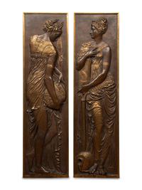 A Pair of French Bronze Relief Plaques