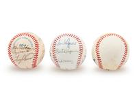 A Collection of Signed Autograph Baseballs Including Hall of Famers and Pete Rose