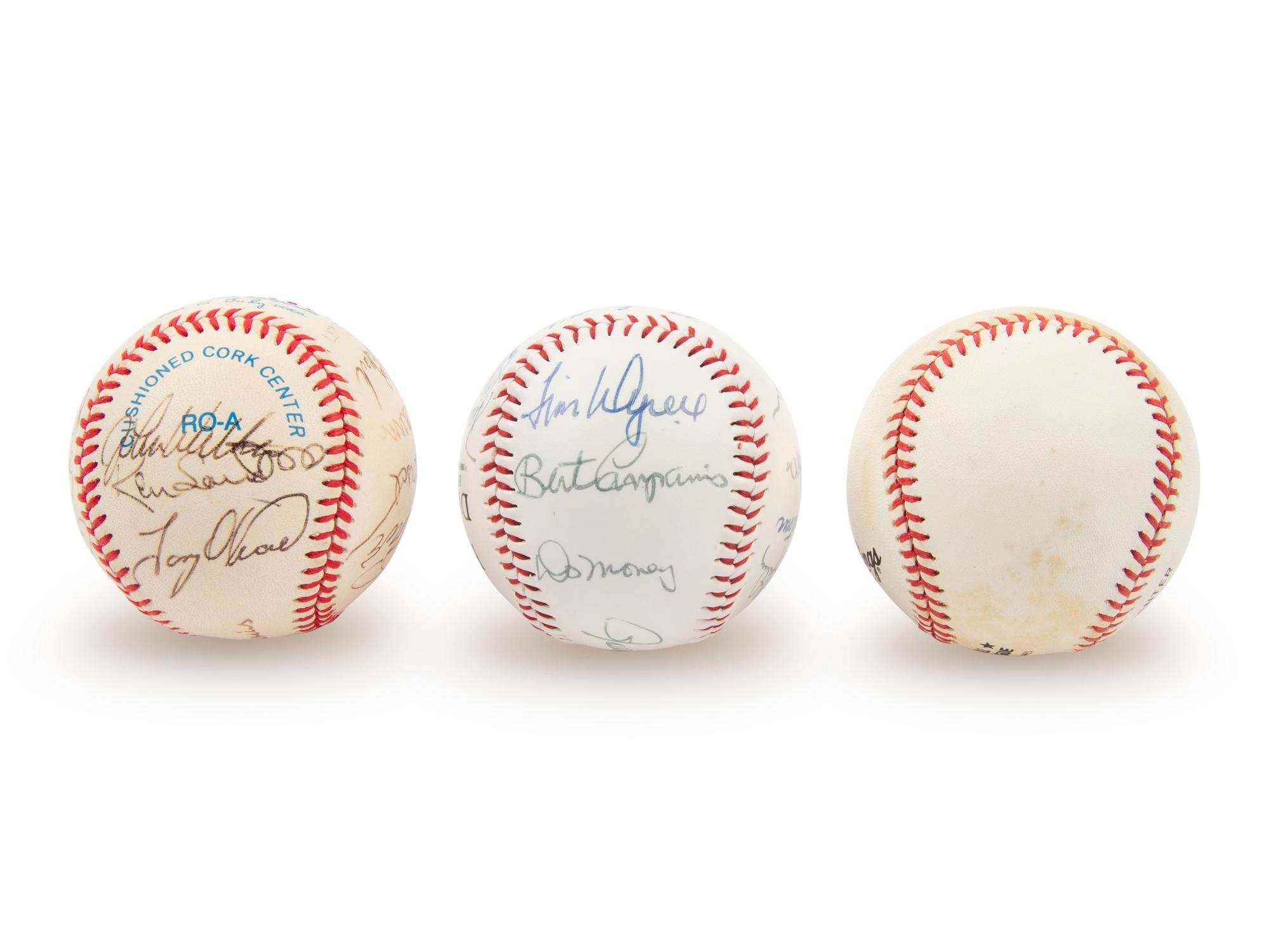 A Collection of Signed Autograph Baseballs Including Hall of Famers and Pete Rose