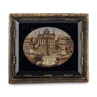 A Grand Tour Micromosaic Brooch of St. Peter's Square