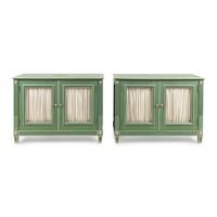 A Pair of Green-Painted Cabinets