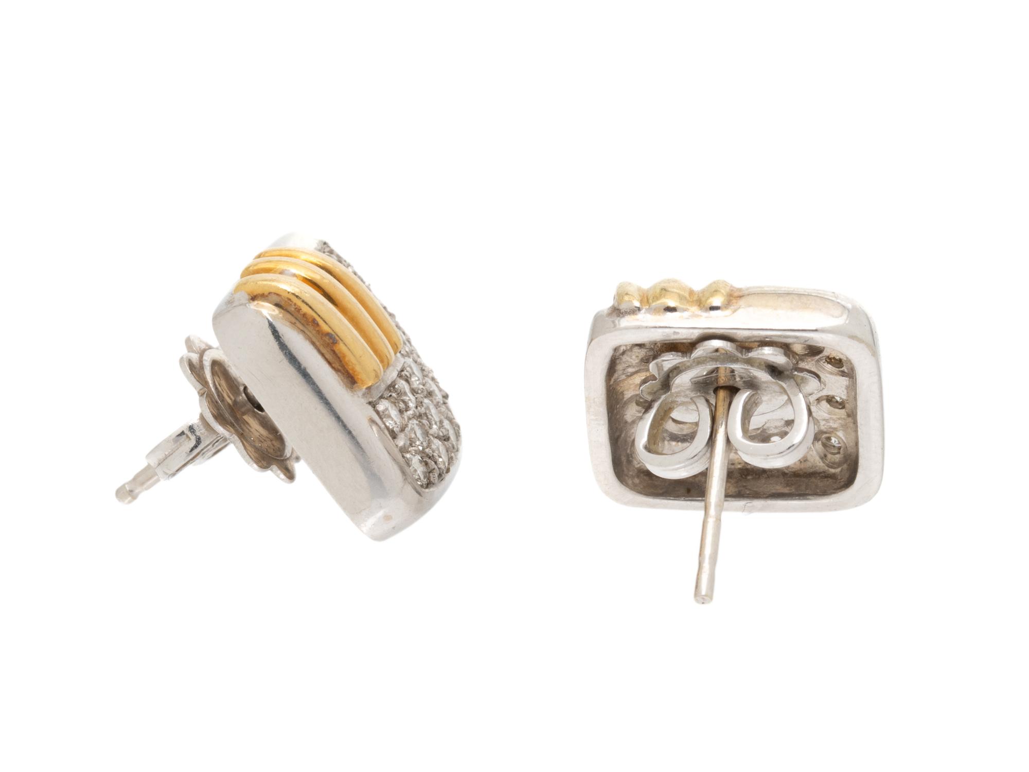 BICOLOR GOLD AND DIAMOND EARRINGS