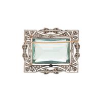 BLACK, STARR & FROST, EDWARDIAN, AQUAMARINE, DIAMOND, AND SEED PEARL BROOCH